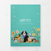 Leuke Gelukkige Huisdier Familie Dierenverzorging, Drieluik Kaart (Cover)