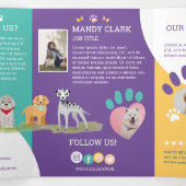 Leuke Gelukkige Huisdier Familie Dierenverzorging, Drieluik Kaart (Binnenkant midden)