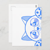 Leuke gelukkige kat met ronde glazen briefkaart (Voorkant / Achterkant)