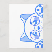 Leuke gelukkige kat met ronde glazen briefkaart (Voorkant)