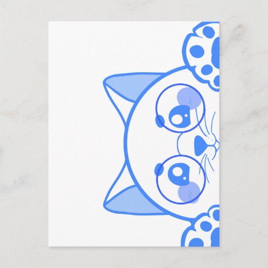 Leuke gelukkige kat met ronde glazen briefkaart (Voorkant)