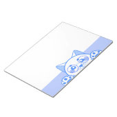 Leuke gelukkige kat met ronde glazen notitieblok (Schuin)