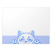 Leuke gelukkige kat met ronde glazen notitieblok (Voorkant)