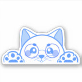 Leuke gelukkige kat met ronde glazen sticker (Voorkant)