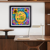 Leuke gelukkige kerel, wees vriendelijk hommel sch poster