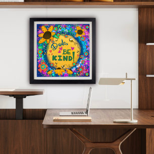 Leuke gelukkige kerel, wees vriendelijk hommel sch poster