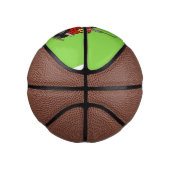 Leuke gelukkige koe die een rode tractor bestuurt  basketbal (Rechts)