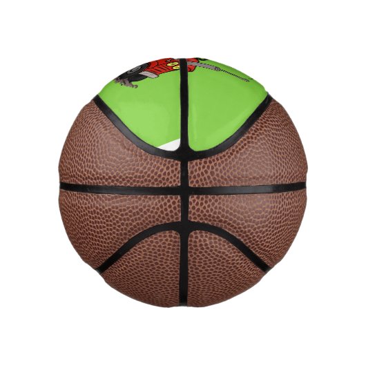 Leuke gelukkige koe die een rode tractor bestuurt  basketbal (Rechts)