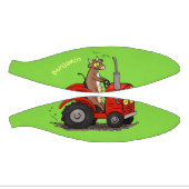 Leuke gelukkige koe die een rode tractor bestuurt  basketbal (Panelen)