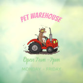 Leuke gelukkige koe die een rode tractor bestuurt  raamsticker (Vel 3)