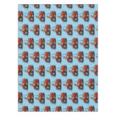 Leuke gelukkige koe die een rode tractor bestuurt  tafelkleed (Voorkant)