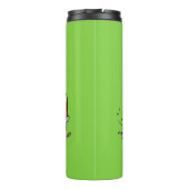 Leuke gelukkige koe die een rode tractor bestuurt  thermosbeker (Achterkant)