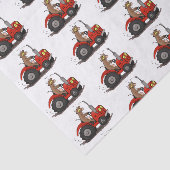 Leuke gelukkige koe die een rode tractor bestuurt  tissuepapier (Detail)