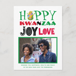 Leuke Gelukkige Kwanzaa LIEFDE VREUGDE FOTO Briefkaart