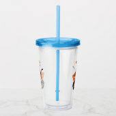 Leuke gelukkige oranje kruiwagen cartoon illustrat acryl drinkbeker (Rechts)