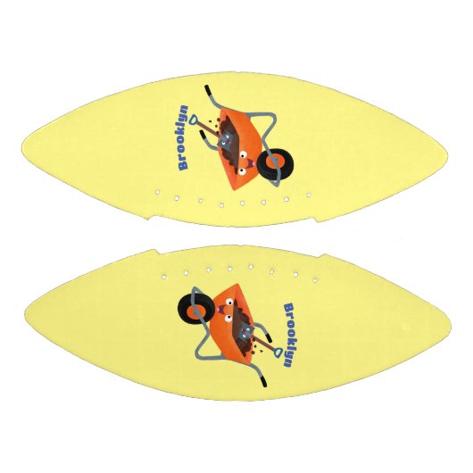 Leuke gelukkige oranje kruiwagen cartoon illustrat american football (Panelen)