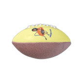 Leuke gelukkige oranje kruiwagen cartoon illustrat american football (Gedraaid 90)