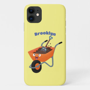 Leuke gelukkige oranje kruiwagen cartoon illustrat Case-Mate iPhone case