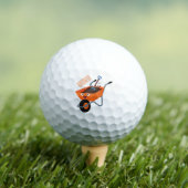 Leuke gelukkige oranje kruiwagen cartoon illustrat golfballen (Insitu Shirt)
