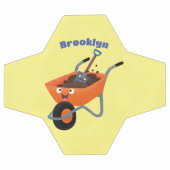 Leuke gelukkige oranje kruiwagen cartoon illustrat voetbal (Enkel)