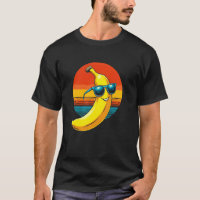 Leuke Gelukkige Retro Banaan Zonnebril Kunst