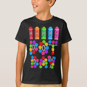 Leuke Gelukkige Stippen Dag Stippen Kunst Studente T-shirt