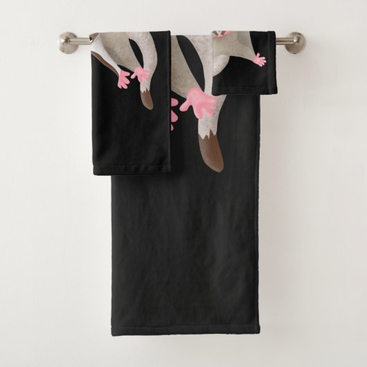 Leuke gelukkige suikerzweefvliegtuig cartoon illus bad handdoek (Insitu)