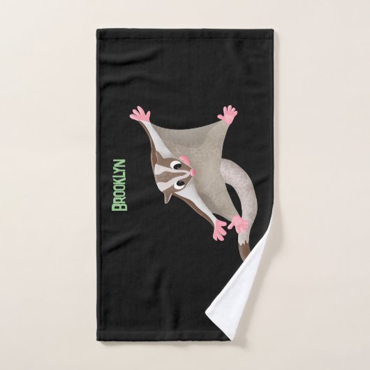 Leuke gelukkige suikerzweefvliegtuig cartoon illus bad handdoek (Handdoek)