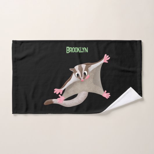 Leuke gelukkige suikerzweefvliegtuig cartoon illus bad handdoek (Handdoek)