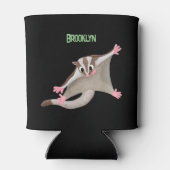 Leuke gelukkige suikerzweefvliegtuig cartoon illus blikjeskoeler (Achterkant)