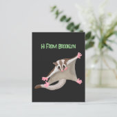 Leuke gelukkige suikerzweefvliegtuig cartoon illus briefkaart (Staand voorkant)