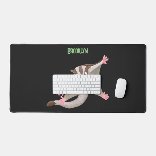 Leuke gelukkige suikerzweefvliegtuig cartoon illus bureaumat (Keyboard & Muis)