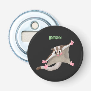 Leuke gelukkige suikerzweefvliegtuig cartoon illus button flesopener