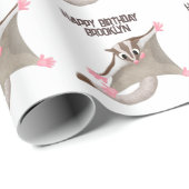 Leuke gelukkige suikerzweefvliegtuig cartoon illus cadeaupapier (Rol Hoek)