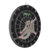 Leuke gelukkige suikerzweefvliegtuig cartoon illus dartbord (Voorkant Links)