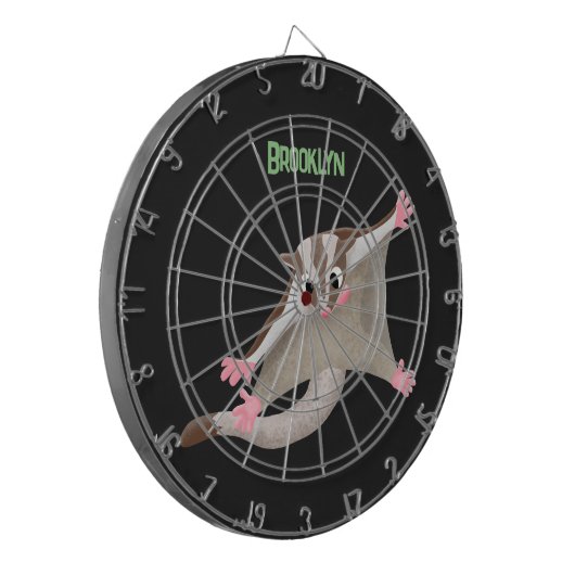 Leuke gelukkige suikerzweefvliegtuig cartoon illus dartbord (Voorkant Links)