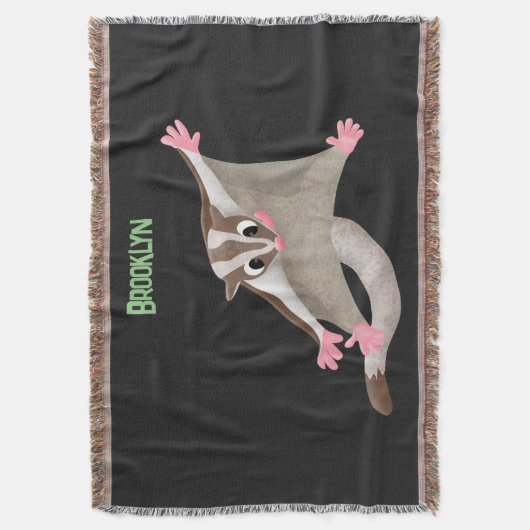 Leuke gelukkige suikerzweefvliegtuig cartoon illus deken (Voorkant Verticaal)