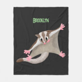 Leuke gelukkige suikerzweefvliegtuig cartoon illus fleece deken (Voorkant)