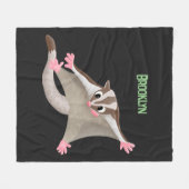 Leuke gelukkige suikerzweefvliegtuig cartoon illus fleece deken (Voorkant (Horizontaal))