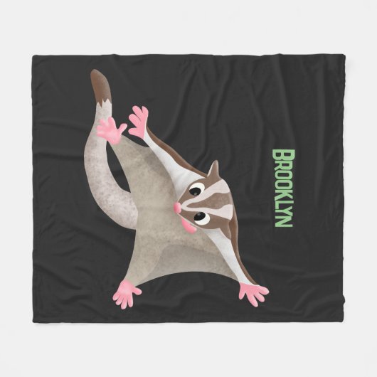 Leuke gelukkige suikerzweefvliegtuig cartoon illus fleece deken (Voorkant (Horizontaal))