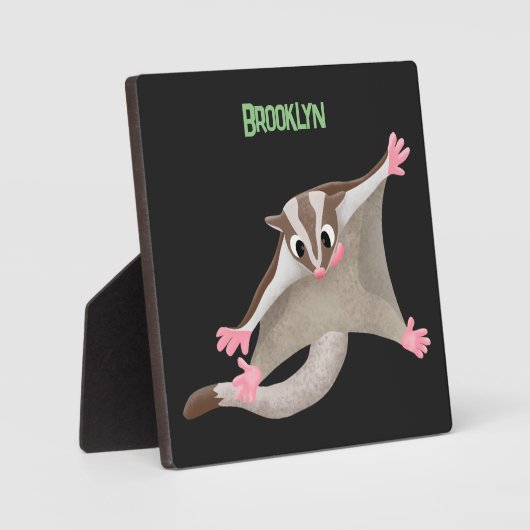 Leuke gelukkige suikerzweefvliegtuig cartoon illus fotoplaat (Voorkant)