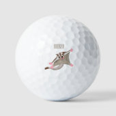 Leuke gelukkige suikerzweefvliegtuig cartoon illus golfballen (Voorkant)
