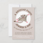 Leuke gelukkige suikerzweefvliegtuig cartoon illus kaart (Voorkant)