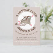 Leuke gelukkige suikerzweefvliegtuig cartoon illus kaart (Staand voorkant)