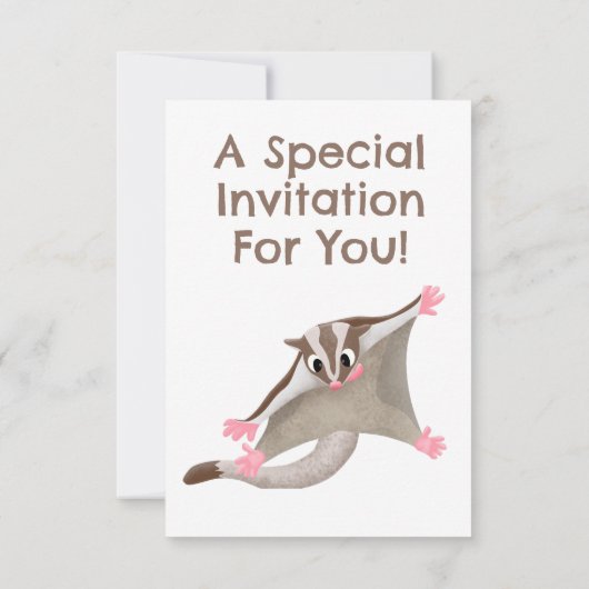 Leuke gelukkige suikerzweefvliegtuig cartoon illus kaart (Achterkant)