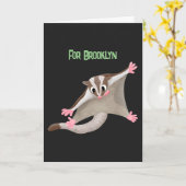 Leuke gelukkige suikerzweefvliegtuig cartoon illus kaart (Gele Bloem)