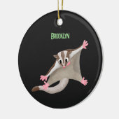 Leuke gelukkige suikerzweefvliegtuig cartoon illus keramisch ornament (Links)