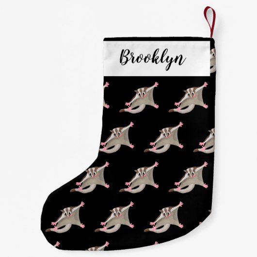 Leuke gelukkige suikerzweefvliegtuig cartoon illus kleine kerstsok (Achterkant)