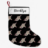 Leuke gelukkige suikerzweefvliegtuig cartoon illus kleine kerstsok (Voorkant)