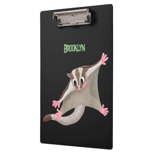 Leuke gelukkige suikerzweefvliegtuig cartoon illus klembord (Links)